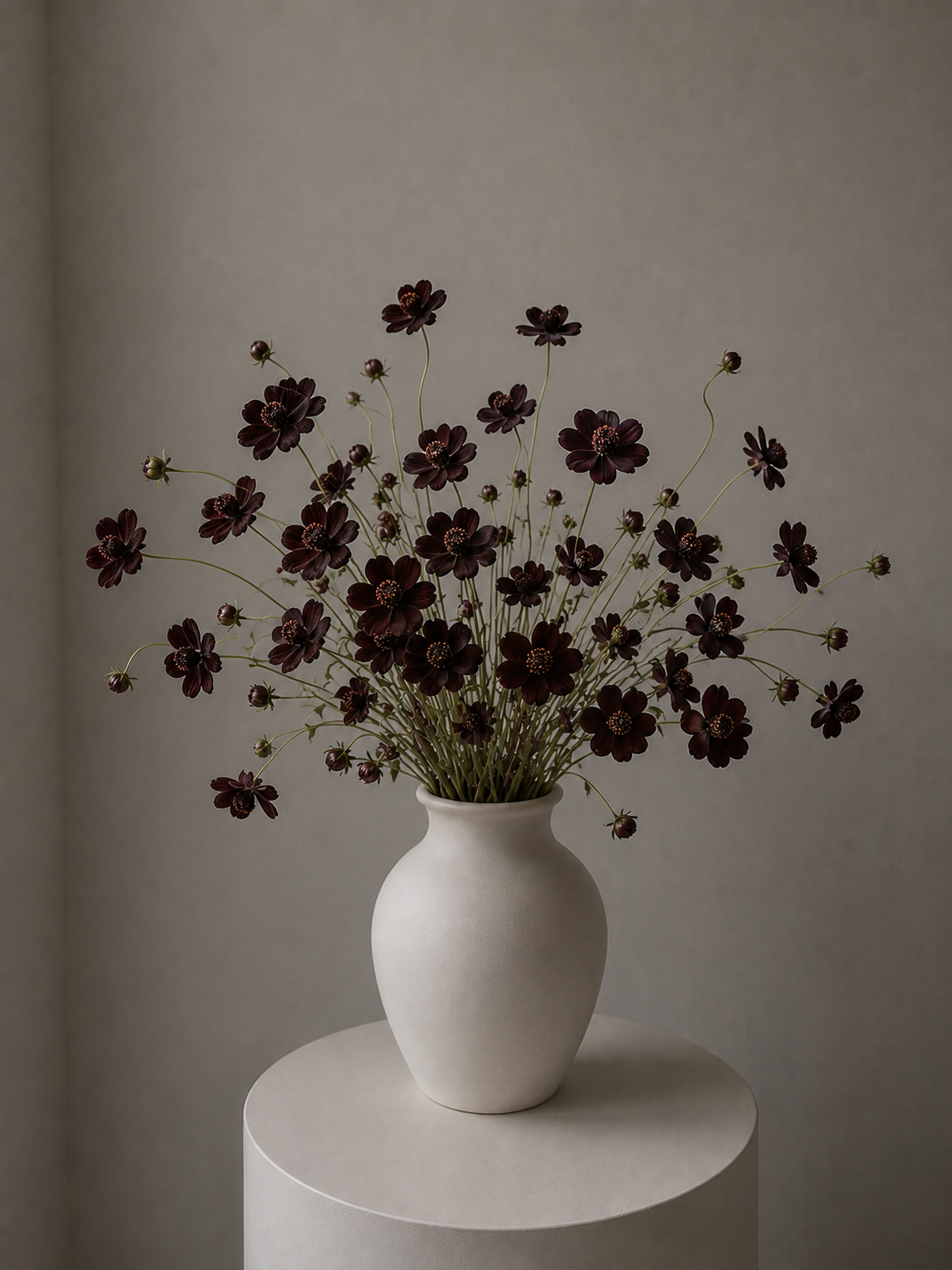 Chocolate cosmos, dark and loose