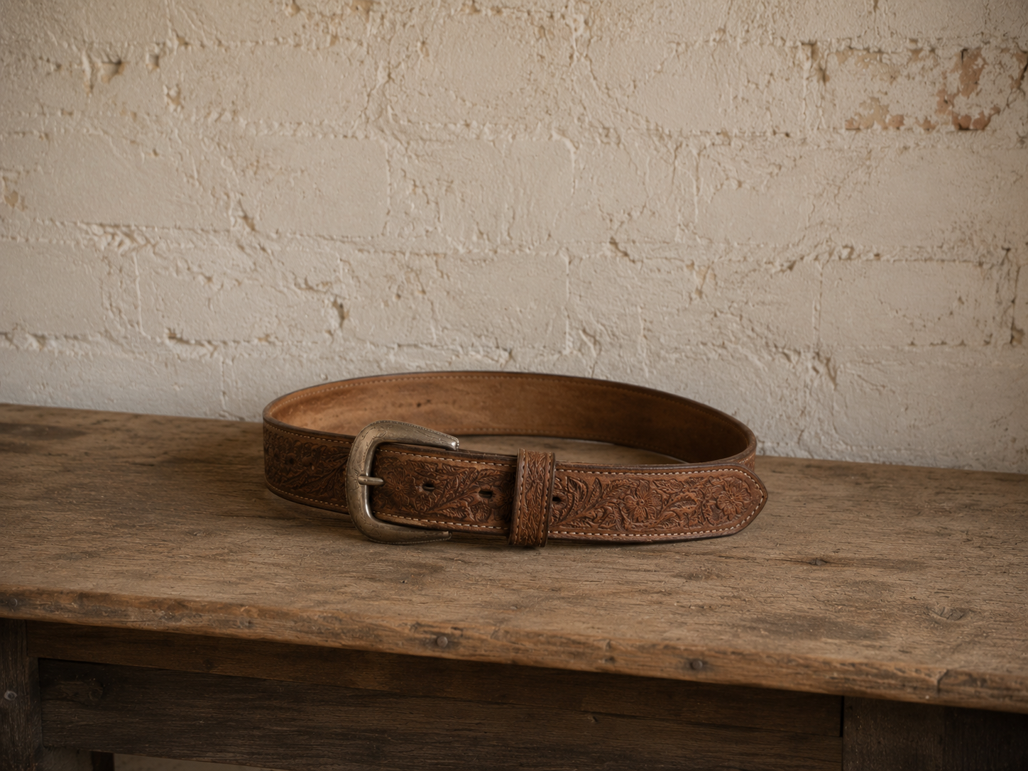Hand-Tooled Leather Belt