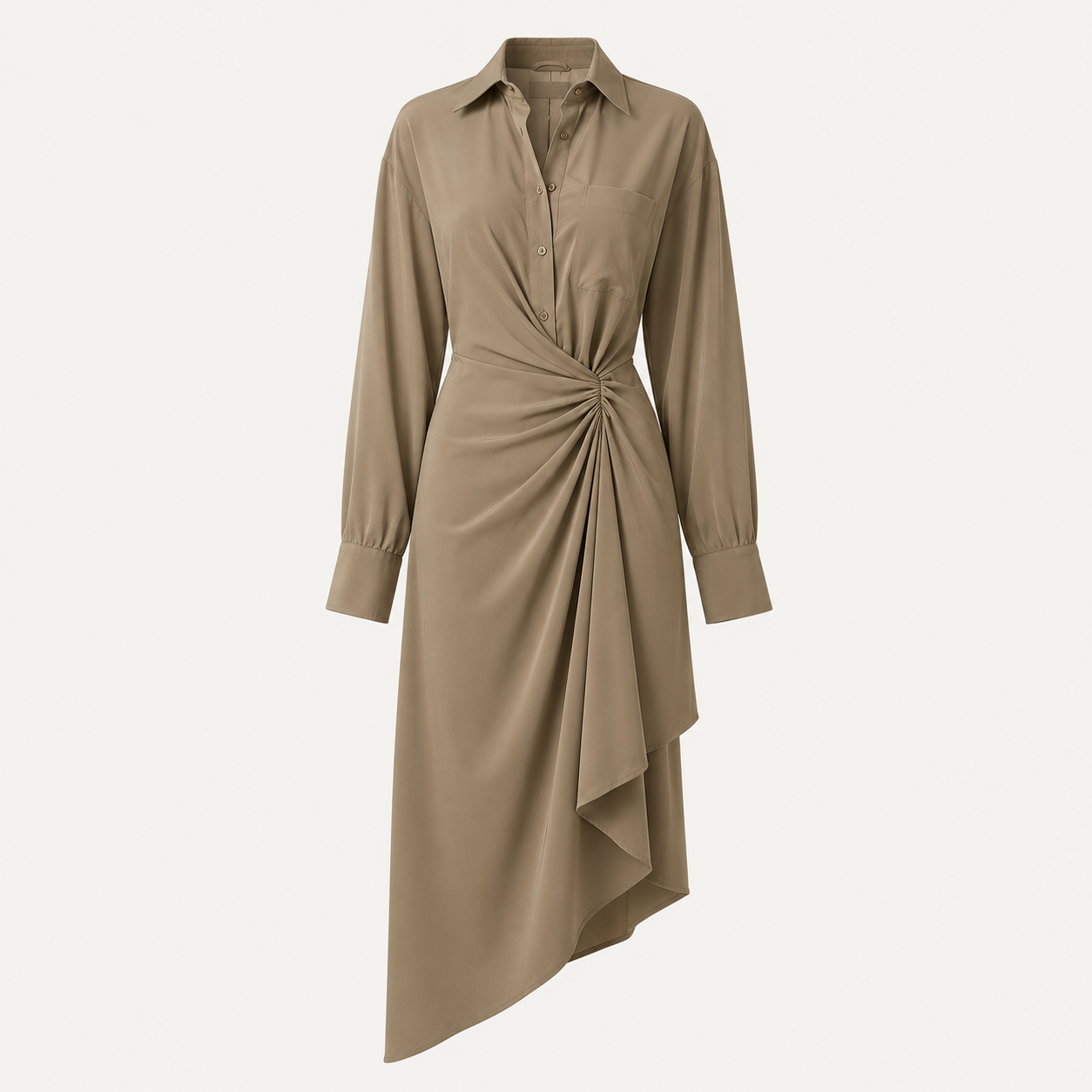 Asymmetric shirt-dress